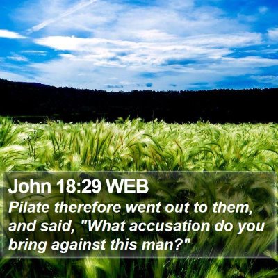 John 18:29 WEB Bible Verse Image