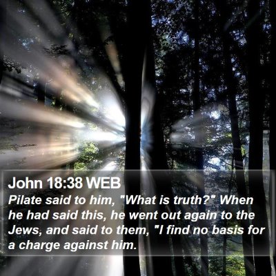 John 18:38 WEB Bible Verse Image