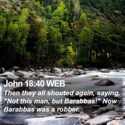 John 18:40 WEB Bible Verse Image