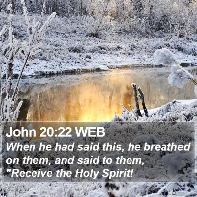 John 20:22 WEB Bible Verse Image