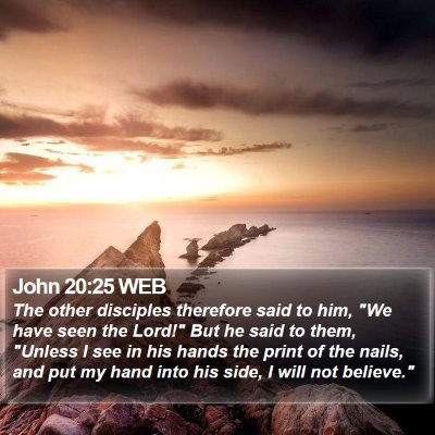 John 20:25 WEB Bible Verse Image