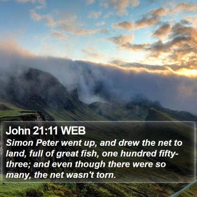 John 21:11 WEB Bible Verse Image