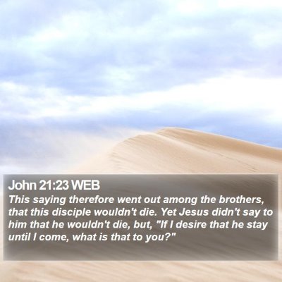 John 21:23 WEB Bible Verse Image