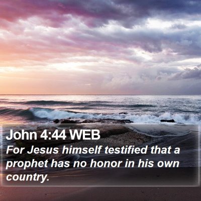 John 4:44 WEB Bible Verse Image