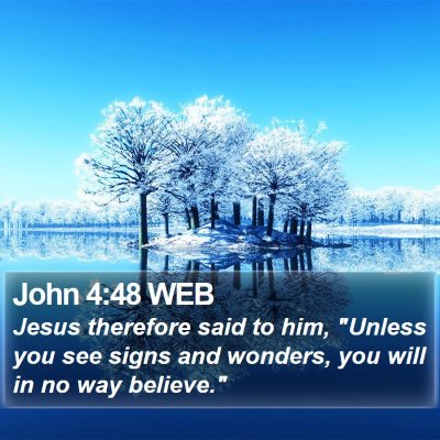 John 4:48 WEB Bible Verse Image