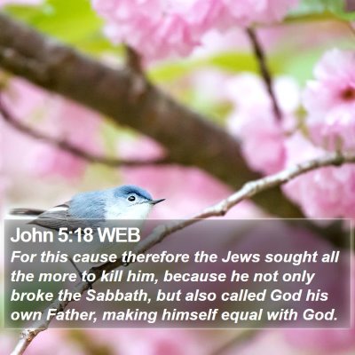 John 5:18 WEB Bible Verse Image