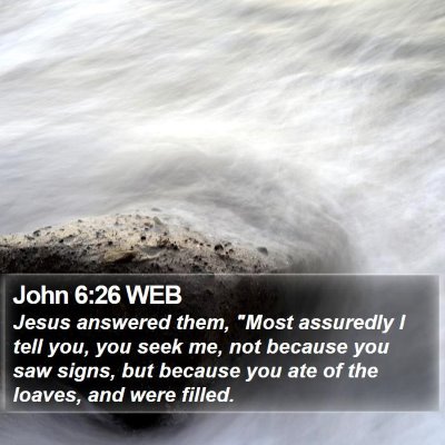 John 6:26 WEB Bible Verse Image