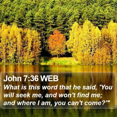 John 7:36 WEB Bible Verse Image