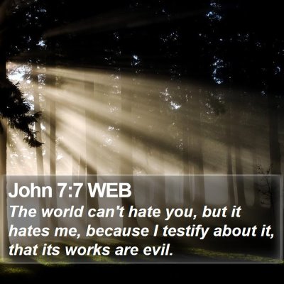 John 7:7 WEB Bible Verse Image