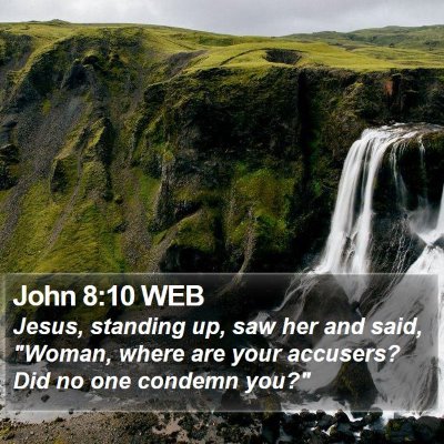 John 8:10 WEB Bible Verse Image
