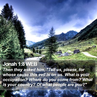 Jonah 1:8 WEB Bible Verse Image