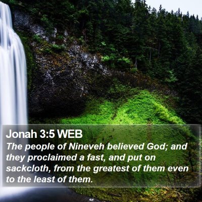 Jonah 3:5 WEB Bible Verse Image