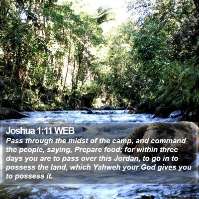 Joshua 1:11 WEB Bible Verse Image