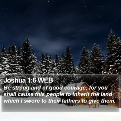 Joshua 1:6 WEB Bible Verse Image
