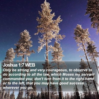 Joshua 1:7 WEB Bible Verse Image