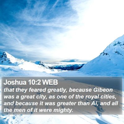 Joshua 10:2 WEB Bible Verse Image