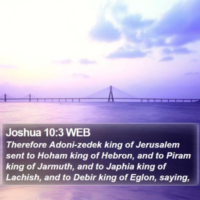 Joshua 10:3 WEB Bible Verse Image