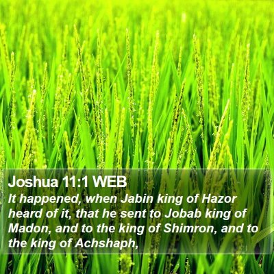 Joshua 11:1 WEB Bible Verse Image