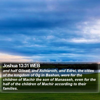 Joshua 13:31 WEB Bible Verse Image