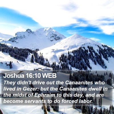 Joshua 16:10 WEB Bible Verse Image