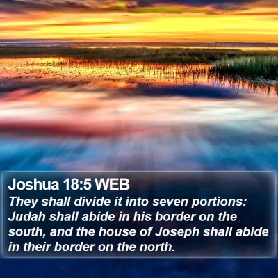 Joshua 18:5 WEB Bible Verse Image