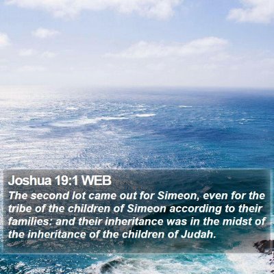 Joshua 19:1 WEB Bible Verse Image