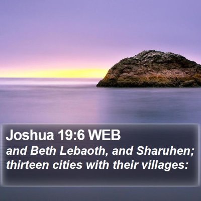 Joshua 19:6 WEB Bible Verse Image