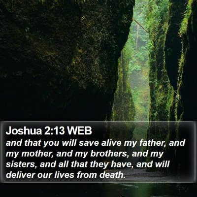 Joshua 2:13 WEB Bible Verse Image