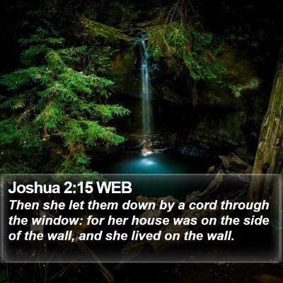 Joshua 2:15 WEB Bible Verse Image