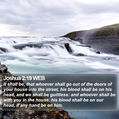 Joshua 2:19 WEB Bible Verse Image