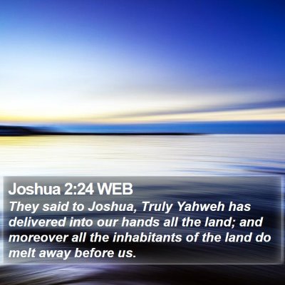 Joshua 2:24 WEB Bible Verse Image