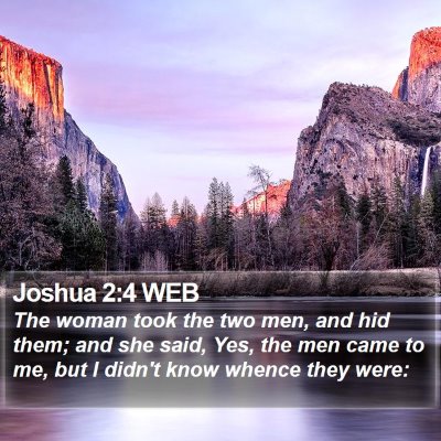 Joshua 2:4 WEB Bible Verse Image