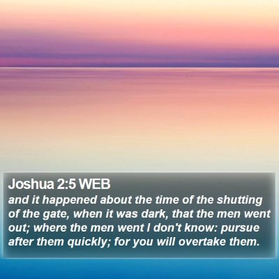 Joshua 2:5 WEB Bible Verse Image