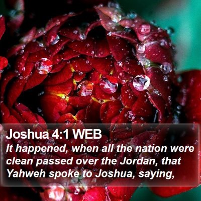 Joshua 4:1 WEB Bible Verse Image