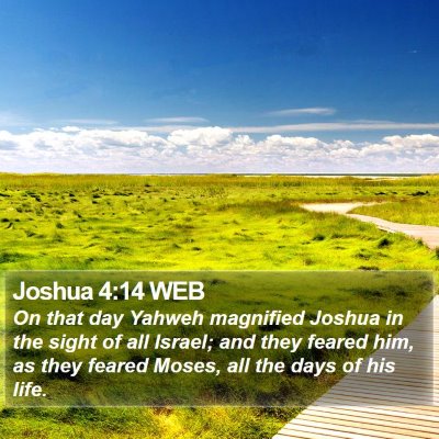 Joshua 4:14 WEB Bible Verse Image
