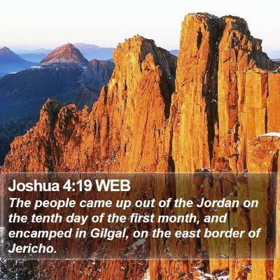 Joshua 4:19 WEB Bible Verse Image