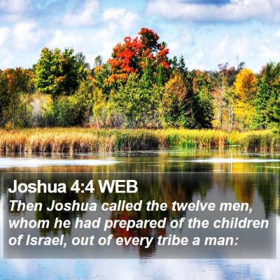 Joshua 4:4 WEB Bible Verse Image