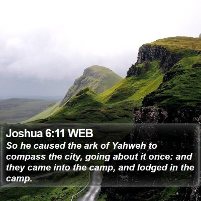 Joshua 6:11 WEB Bible Verse Image