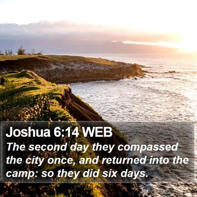 Joshua 6:14 WEB Bible Verse Image