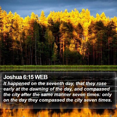 Joshua 6:15 WEB Bible Verse Image