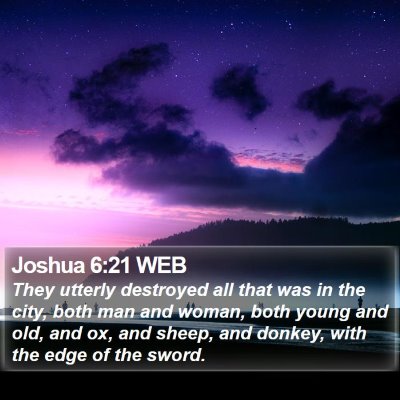 Joshua 6:21 WEB Bible Verse Image
