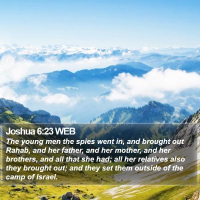 Joshua 6:23 WEB Bible Verse Image