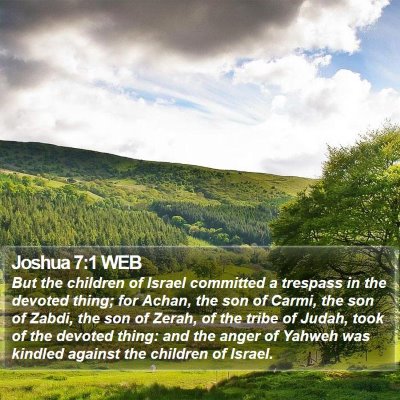 Joshua 7:1 WEB Bible Verse Image