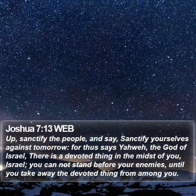 Joshua 7:13 WEB Bible Verse Image