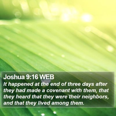 Joshua 9:16 WEB Bible Verse Image