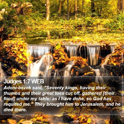 Judges 1:7 WEB Bible Verse Image
