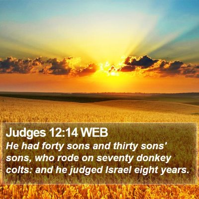 Judges 12:14 WEB Bible Verse Image