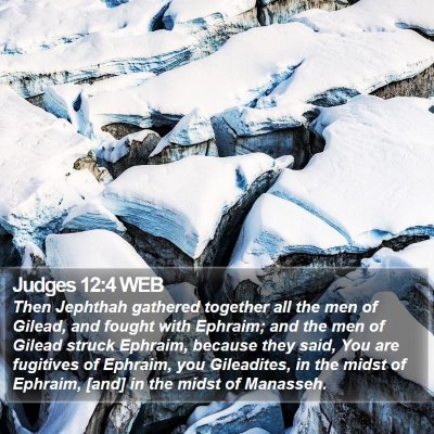 Judges 12:4 WEB Bible Verse Image