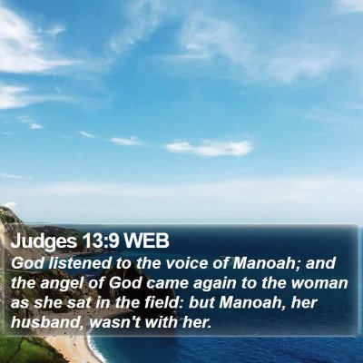Judges 13:9 WEB Bible Verse Image