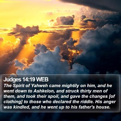 Judges 14:19 WEB Bible Verse Image